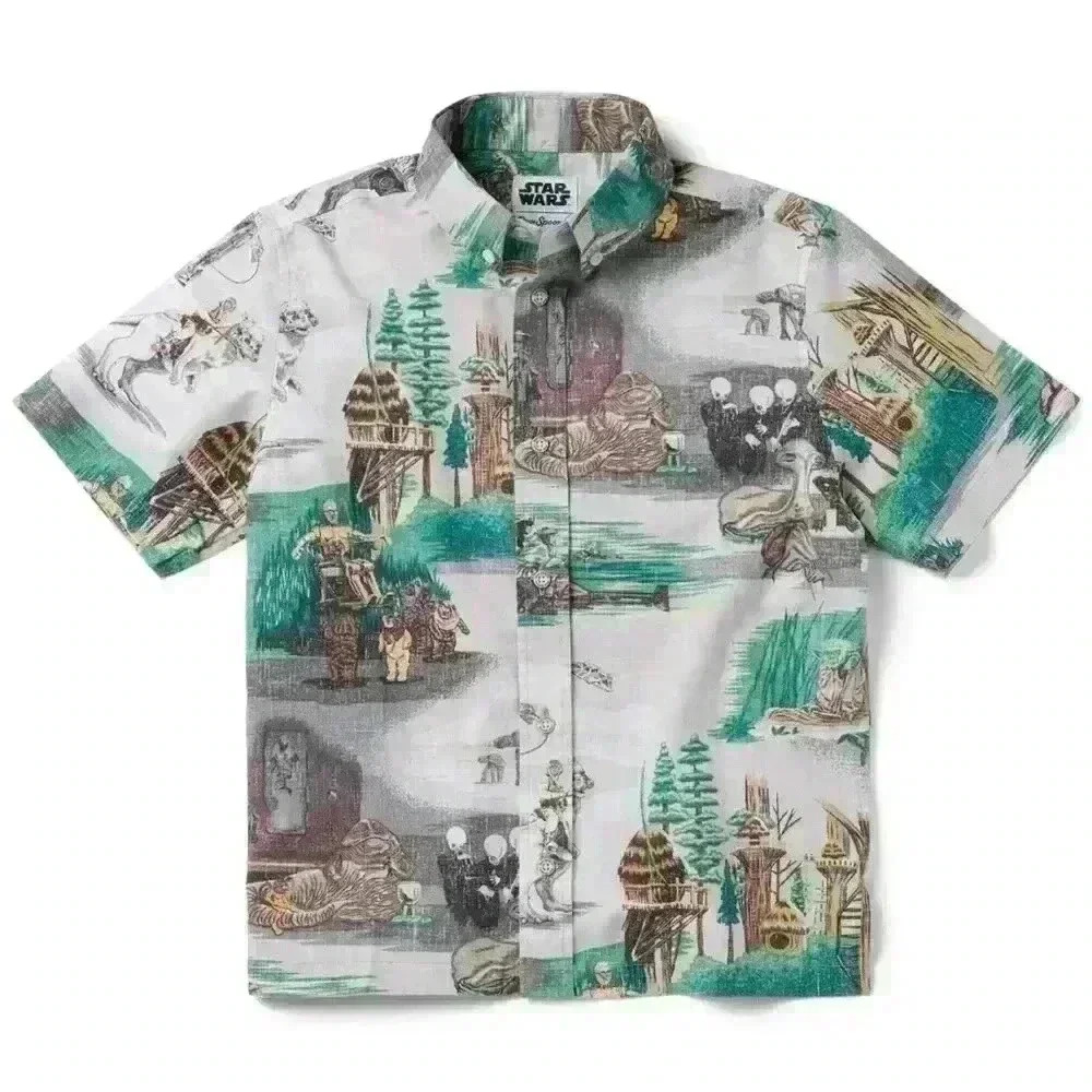 Reyn Spooner Boys XS STAR WARS REBELS, ALIENS & DROIDS Hawaiian Aloha Shirt